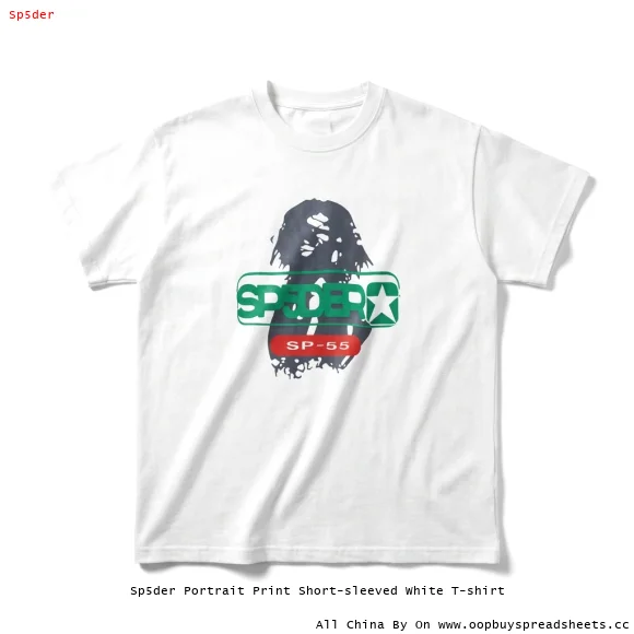Sp5der Portrait Print Short-sleeved White T-shirt