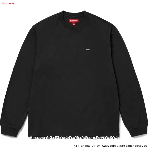 Supreme minimalist style black long-sleeved shirt