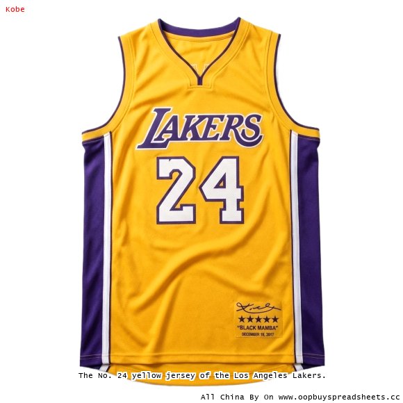 The No. 24 yellow jersey of the Los Angeles Lakers.