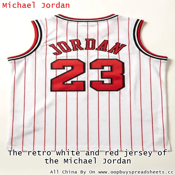 The retro white and red jersey of the Michael Jordan
