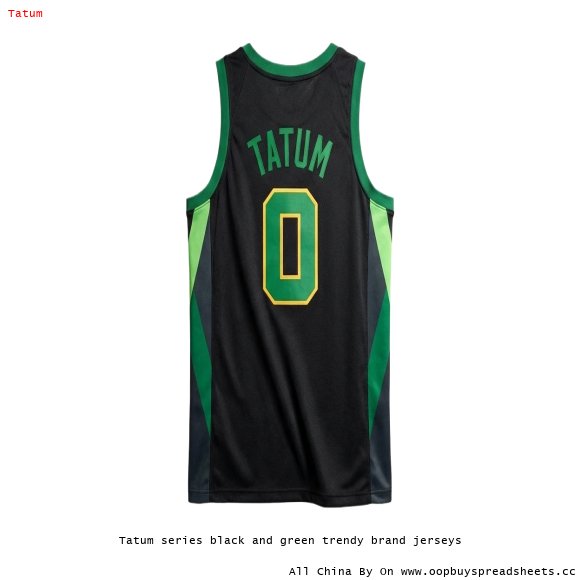 Tatum series black and green trendy brand jerseys