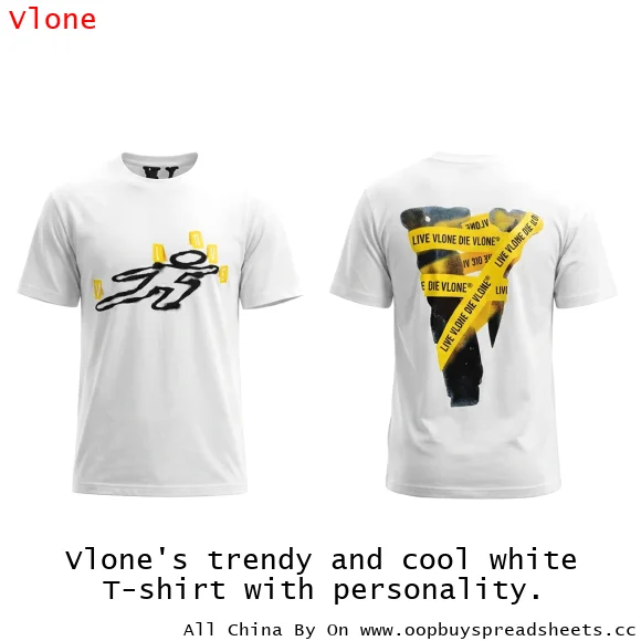 Vlone's trendy and cool white T-shirt with personality.