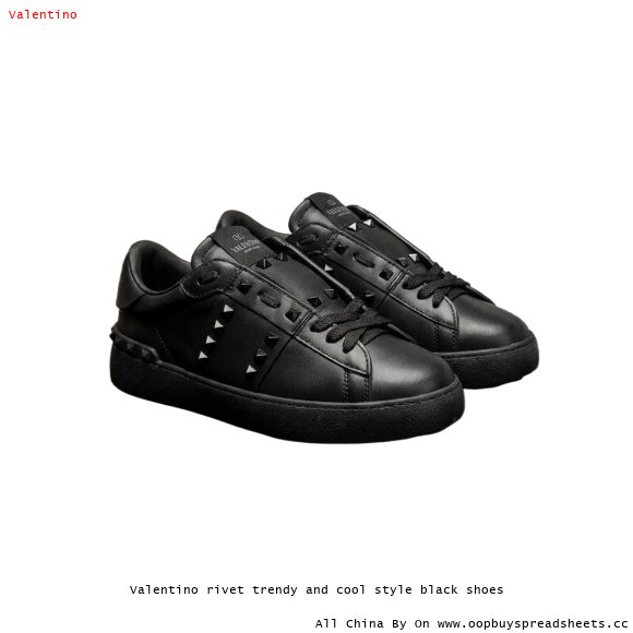 Valentino rivet trendy and cool style black shoes