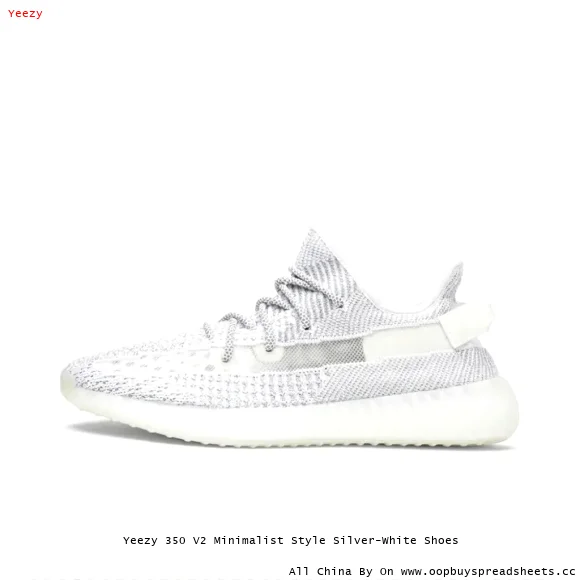 Yeezy 350 V2 Minimalist Style Silver-White Shoes