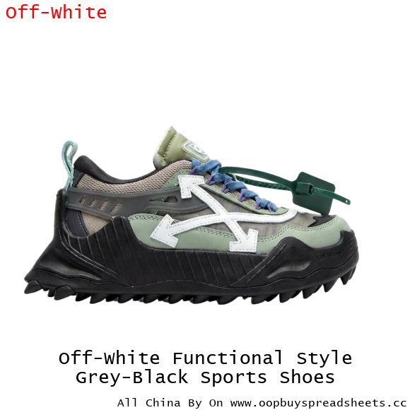 Off-White Functional Style Grey-Black Sports Shoes
