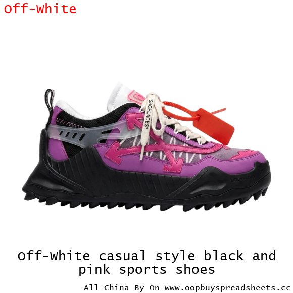 Off-White casual style black and pink sports shoes