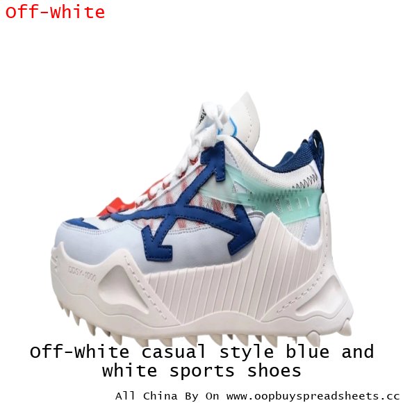 Off-White casual style blue and white sports shoes