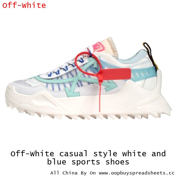 Off-White casual style white and blue sports shoes