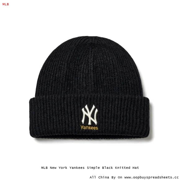 MLB New York Yankees Simple Black Knitted Hat