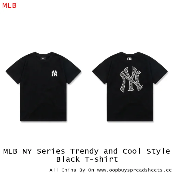 MLB NY Series Trendy and Cool Style Black T-shirt