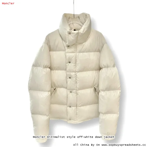 Moncler minimalist style off-white down jacket