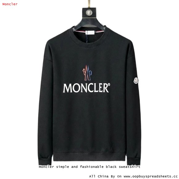Moncler simple and fashionable black sweatshirt