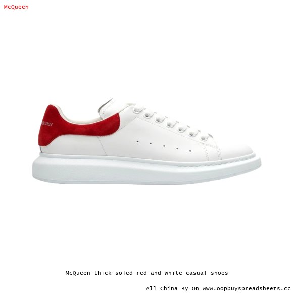 McQueen thick-soled red and white casual shoes