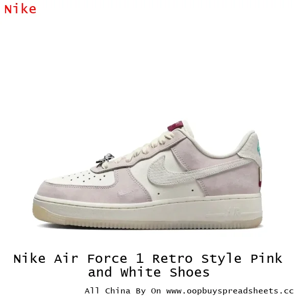 Nike Air Force 1 Retro Style Pink and White Shoes