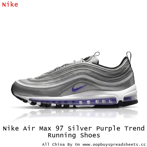 Nike Air Max 97 Silver Purple Trend Running Shoes