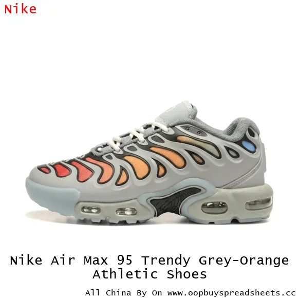Nike Air Max 95 Trendy Grey-Orange Athletic Shoes
