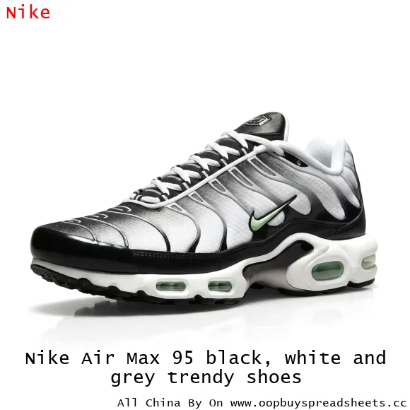 Nike Air Max 95 black, white and grey trendy shoes