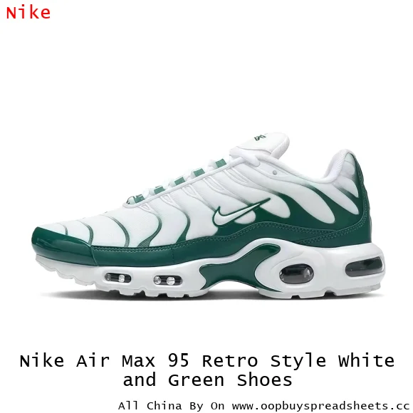 Nike Air Max 95 Retro Style White and Green Shoes