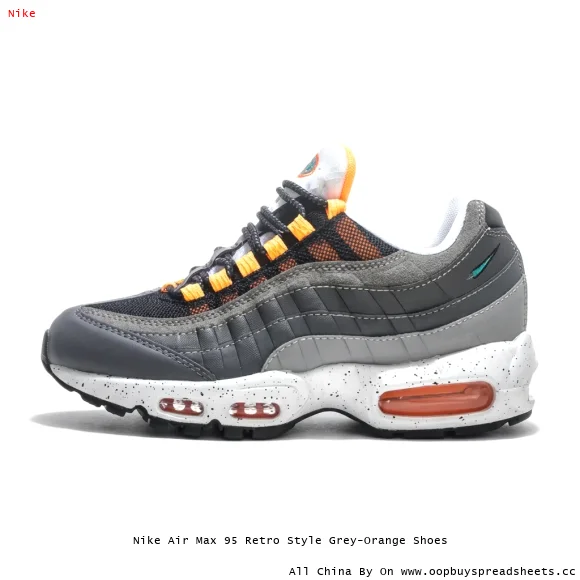 Nike Air Max 95 Retro Style Grey-Orange Shoes