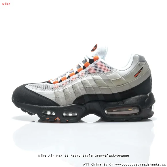 Nike Air Max 95 Retro Style Grey-Black-Orange
