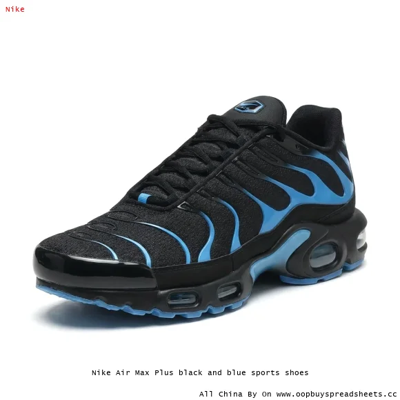 Nike Air Max Plus black and blue sports shoes