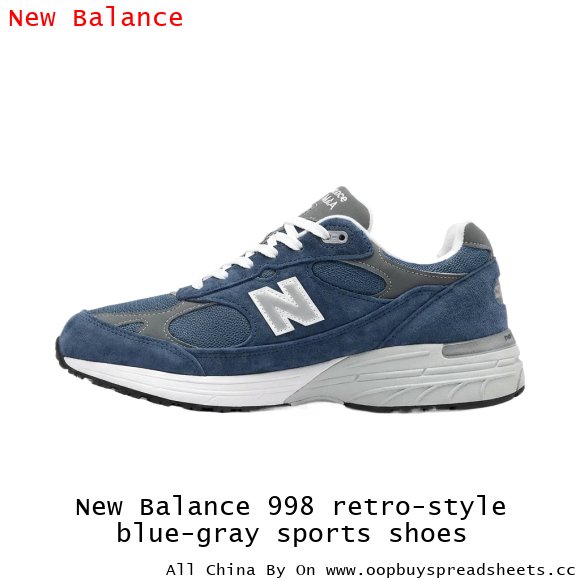 New Balance 998 retro-style blue-gray sports shoes