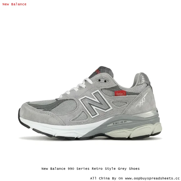 New Balance 990 Series Retro Style Grey Shoes