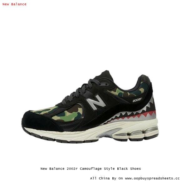 New Balance 2002r Camouflage Style Black Shoes