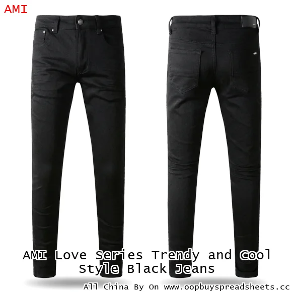 AMI Love Series Trendy and Cool Style Black Jeans