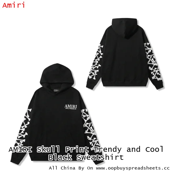 AMIRI Skull Print Trendy and Cool Black Sweatshirt