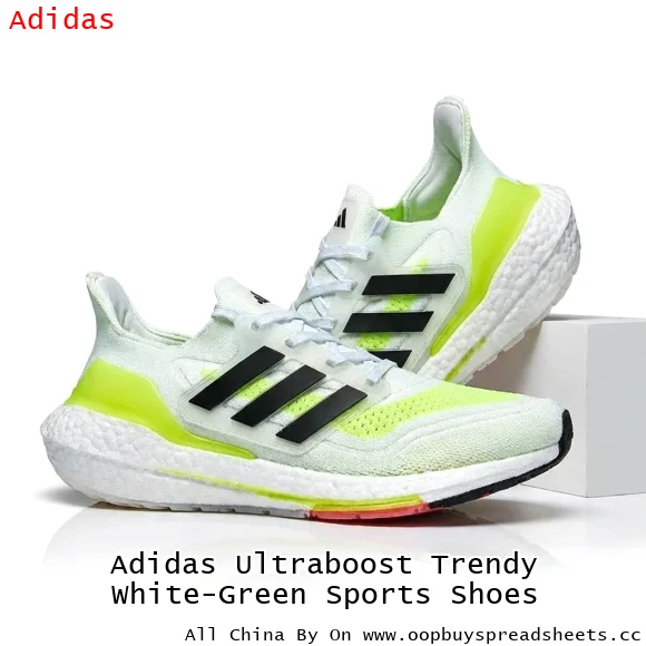 Adidas Ultraboost Trendy White-Green Sports Shoes
