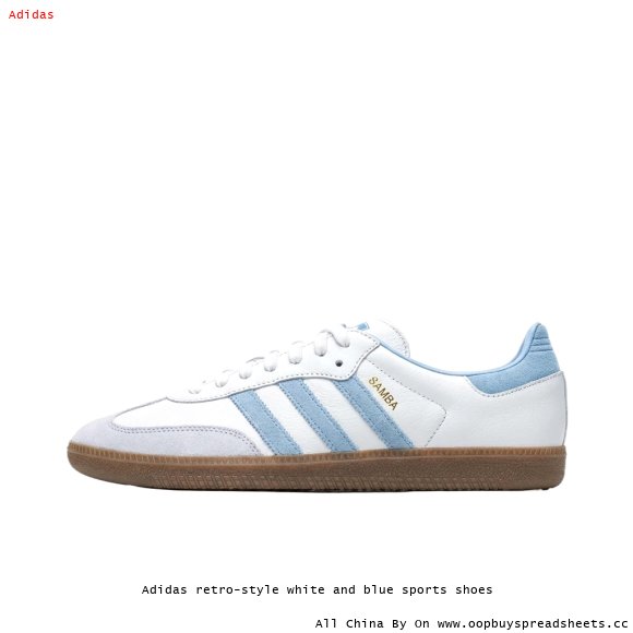 Adidas retro-style white and blue sports shoes