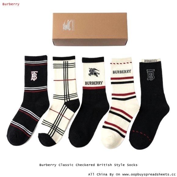 Burberry Classic Checkered British Style Socks