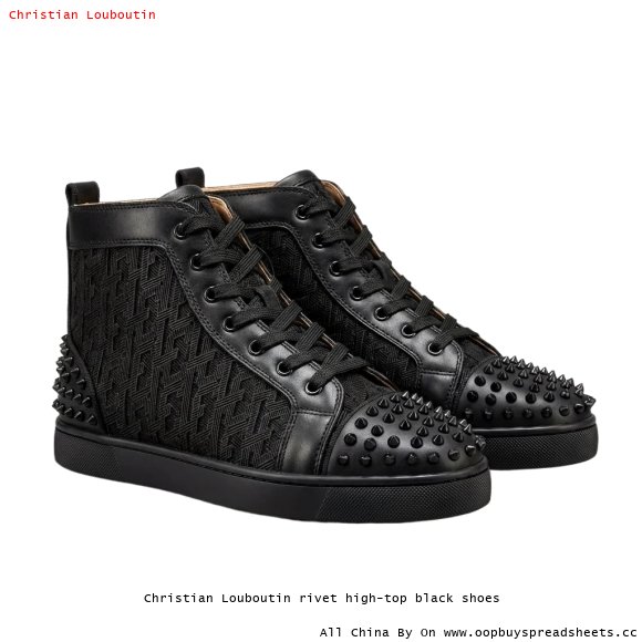 Christian Louboutin rivet high-top black shoes