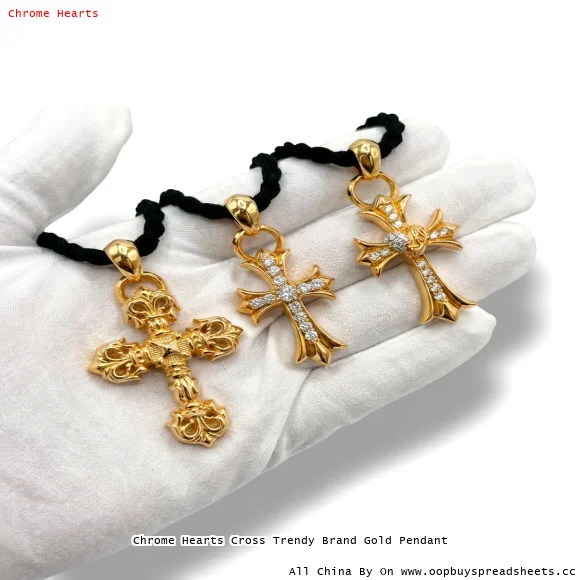 Chrome Hearts Cross Trendy Brand Gold Pendant