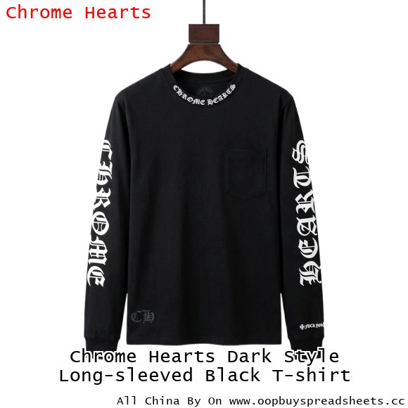 Chrome Hearts Dark Style Long-sleeved Black T-shirt