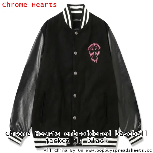 Chrome Hearts embroidered baseball jacket in black