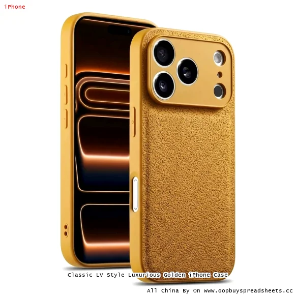 Classic LV Style Luxurious Golden iPhone Case