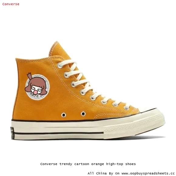 Converse trendy cartoon orange high-top shoes