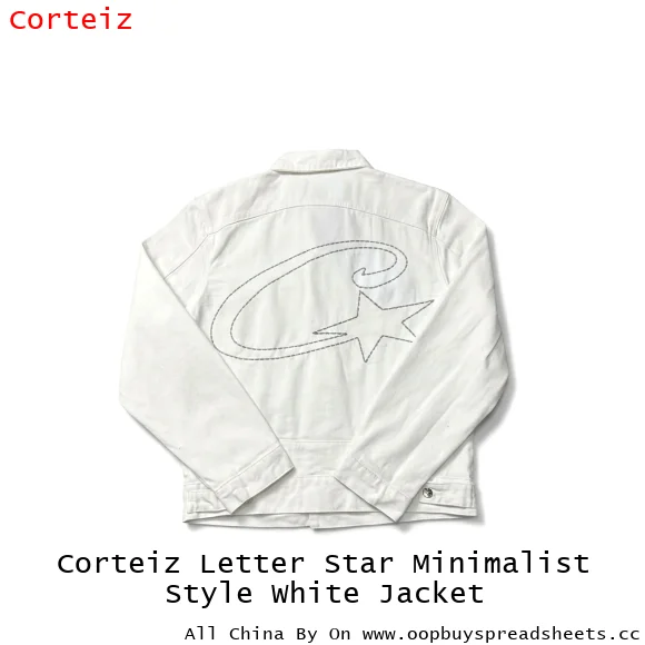 Corteiz Letter Star Minimalist Style White Jacket