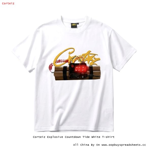 Corteiz Explosive Countdown Tide White T-shirt