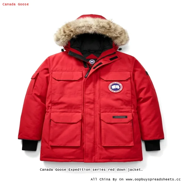 Canada Goose Expedition series red down jacket.