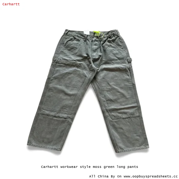 Carhartt workwear style moss green long pants