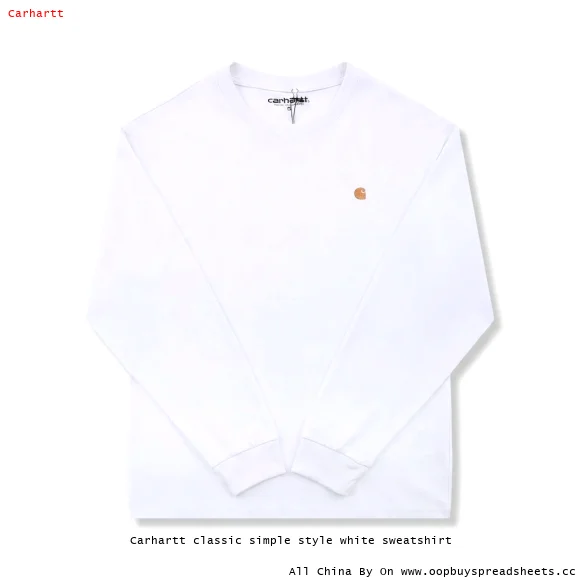Carhartt classic simple style white sweatshirt