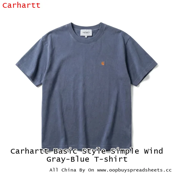 Carhartt Basic Style Simple Wind Gray-Blue T-shirt