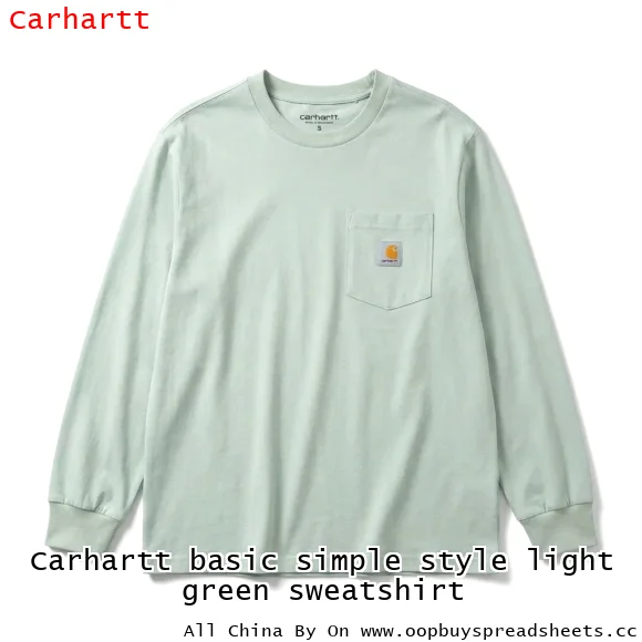 Carhartt basic simple style light green sweatshirt