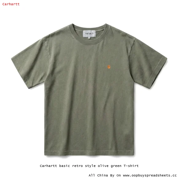 Carhartt basic retro style olive green T-shirt
