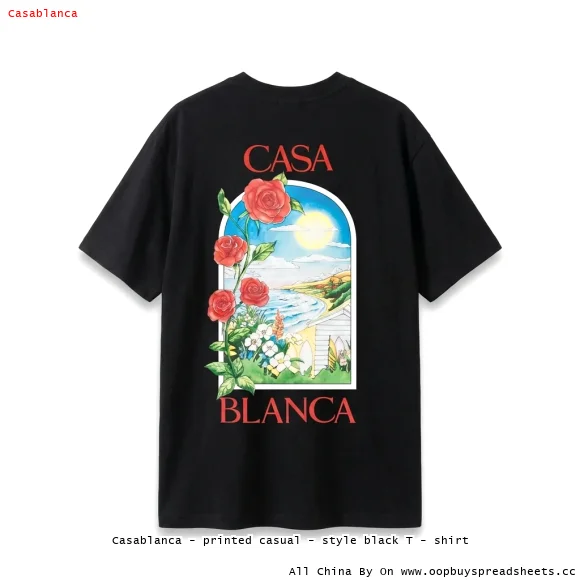 Casablanca - printed casual - style black T - shirt