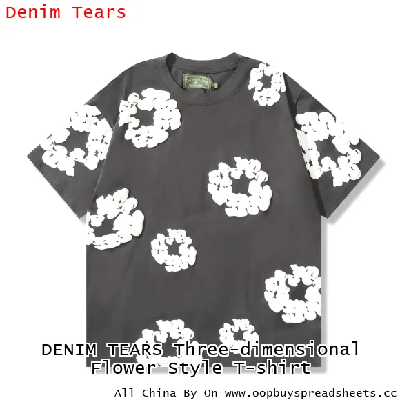 DENIM TEARS Three-dimensional Flower Style T-shirt