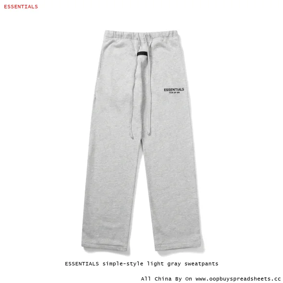ESSENTIALS simple-style light gray sweatpants